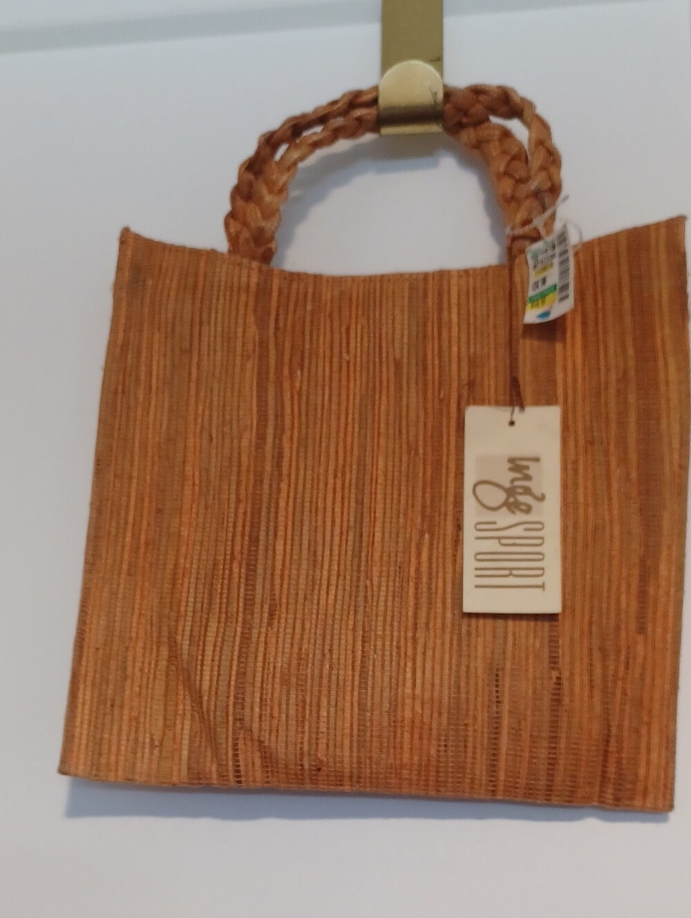 Source Unknown Woven Straw Tote Bag in Natural Tan